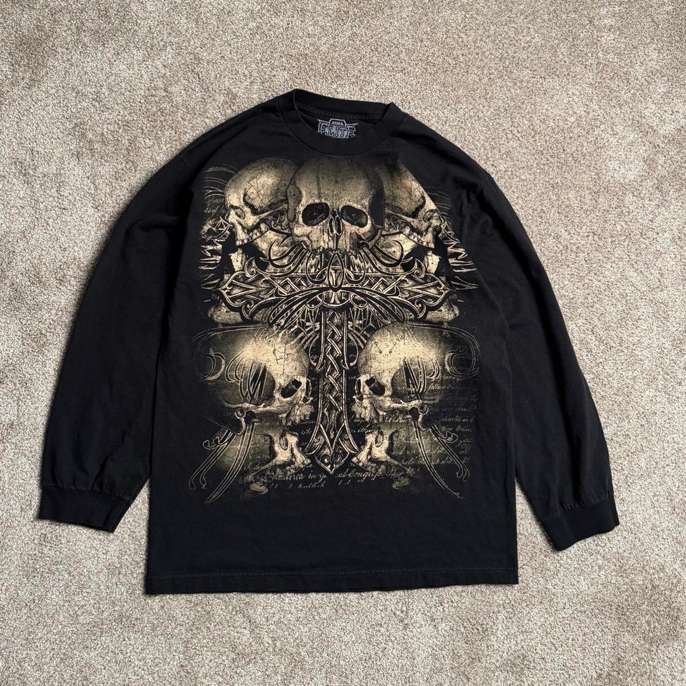 BLACK MMA ELITE "SKULL CROSS" LONG SLEEVE